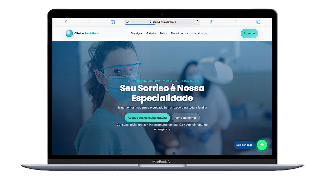 Projeto de site para clínica odontológica